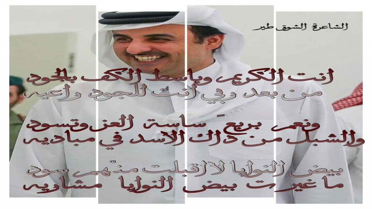 في مدح تميم العز انت الكريم وباسط الكف بالجود