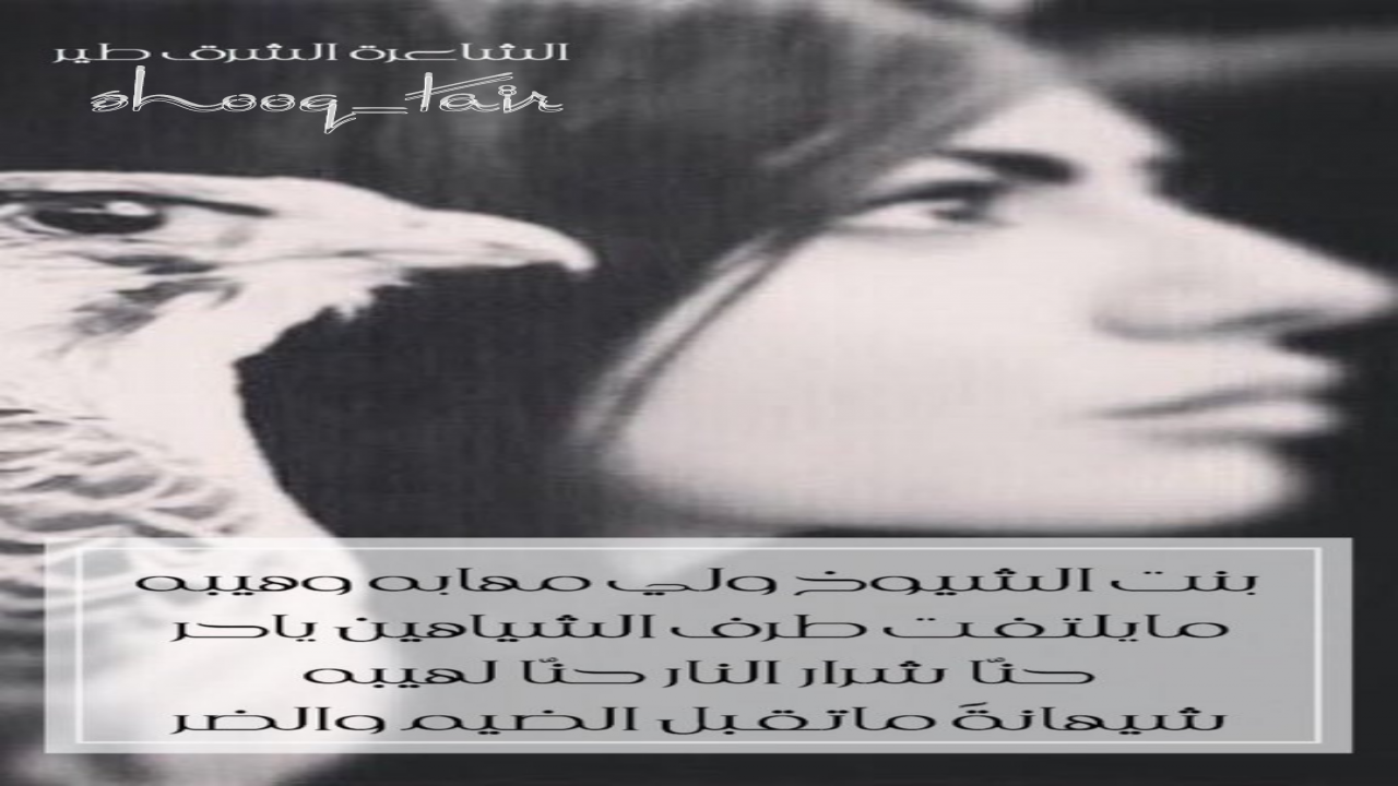 بنت الشيوخ ولي مهابه وهيبه مايلتفت طرف الشياهين ياحر حنّ شرار النار حنّا  لهيبه شيهانةً ماتقبل الضيم والضر